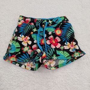 Floral Women's Shorts - Black and Multicolor